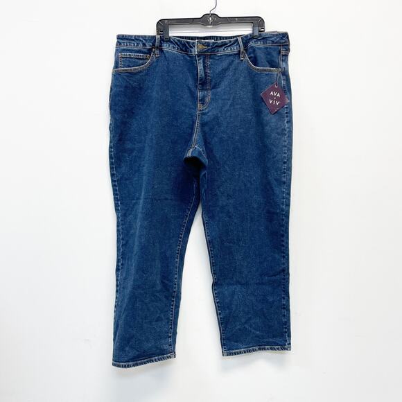 Ava & Viv Women's High Rise 90s Straight Leg Jeans Vintage Wash Size 26 - Picture 2 of 7